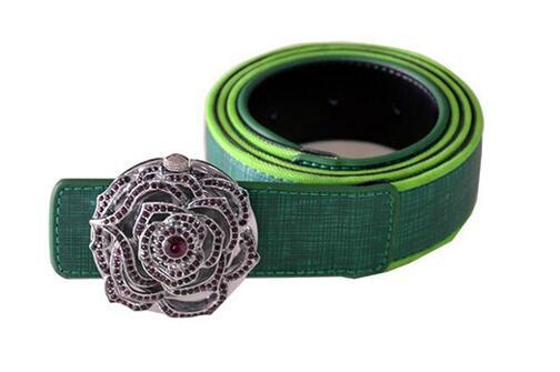 Jun Hong Fashion Rose rhinestone belt buckle famale belt