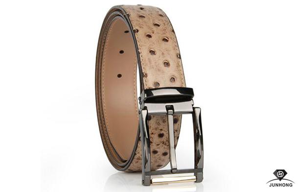 Custom leather belts ostrich pattern mens leather belts