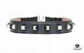 Double color rivet smooth leather waist belt
