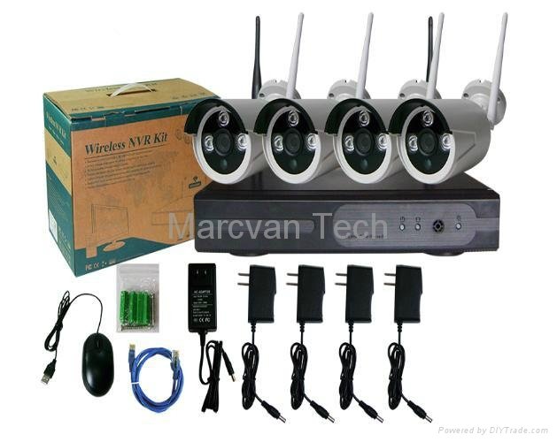 Wireless Home Security Camera System HD 720P 4CH Wifi NVR Kits