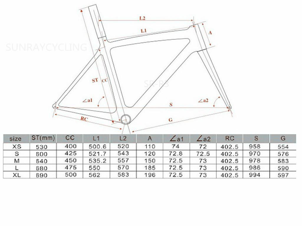 2017 All carbon fiber 700C road bicycle frame with front fork brackets frame 4
