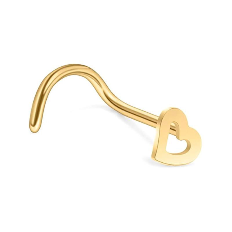 Stainless steel bent rod earring heart nose nail manufacturer wholesale 4