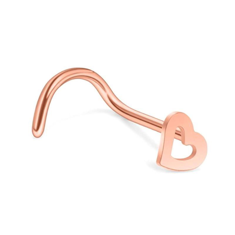 Stainless steel bent rod earring heart nose nail manufacturer wholesale 5