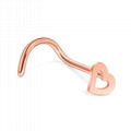 Stainless steel bent rod earring heart nose nail manufacturer wholesale 5