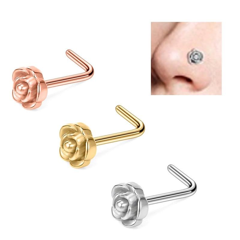 Manufacturer wholesale stainless steel rose earring nose nail