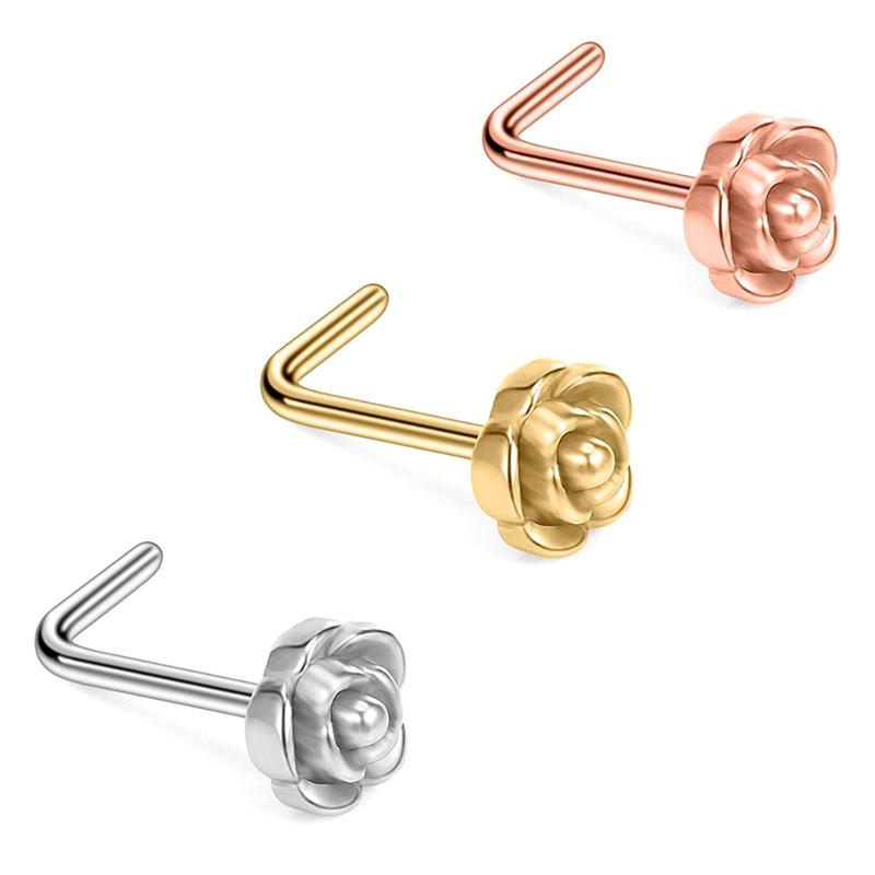 Manufacturer wholesale stainless steel rose earring nose nail 2