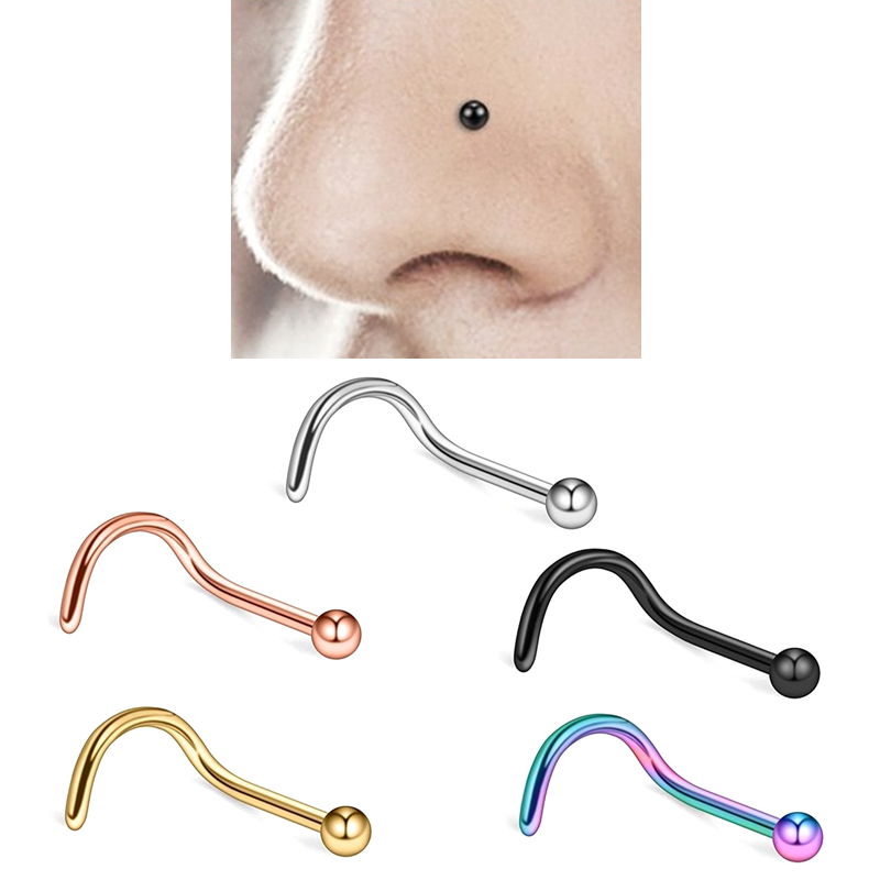 Curved rod ball earring nose nail jewelry manufacturer direct selling