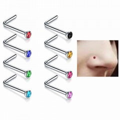 L type titanium steel inlaid nose nail ear nail manufacturer wholesale