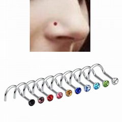 L type titanium steel inlaid nose nail ear nail manufacturer wholesale