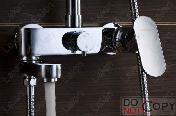 Bathroom 3 Function Shower Faucet With LED.Chrome Finish Brass Shower Set.8 Inch 3