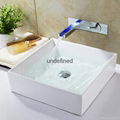  LED Temperature Controlled Waterfall Faucet，LED Bathroom Sink Faucet 1