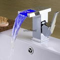 LED Waterfall Bathroom Sink Faucet