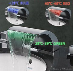 LED temperature controlled color changing waterfall bathroom basin faucet