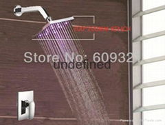 8 inch Square LED Waterfallll Bathtub Faucet shower set