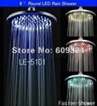 8" INCH Round 3Colors Led Rain Shower