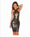 100% rubber classy lady catsuit hand-cut latex dress 1