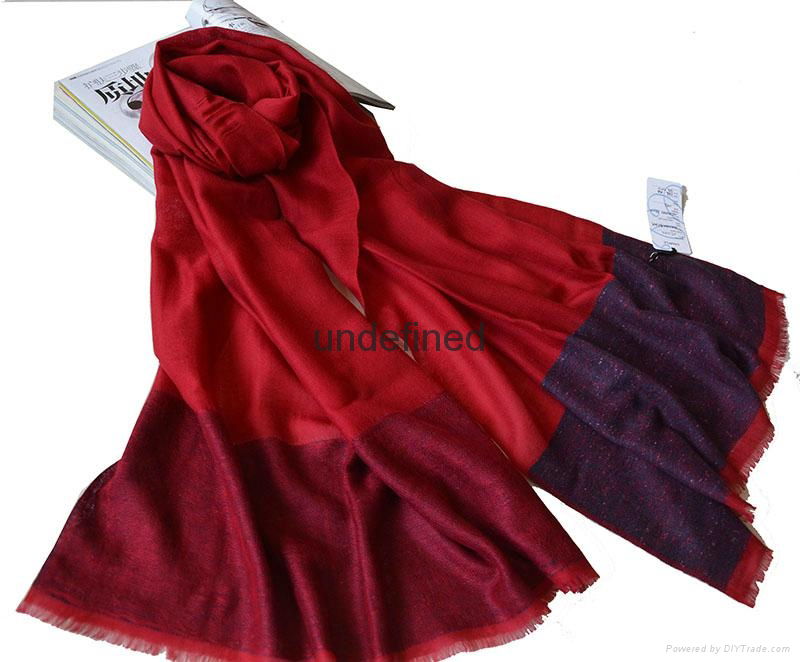 required woven women fashion solid color dot  wool scarf 2