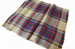 men's winter warm fashion wool checked scarf