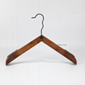 top hanger Dutch wooden hanger with balck hook and non slip wooden hanger