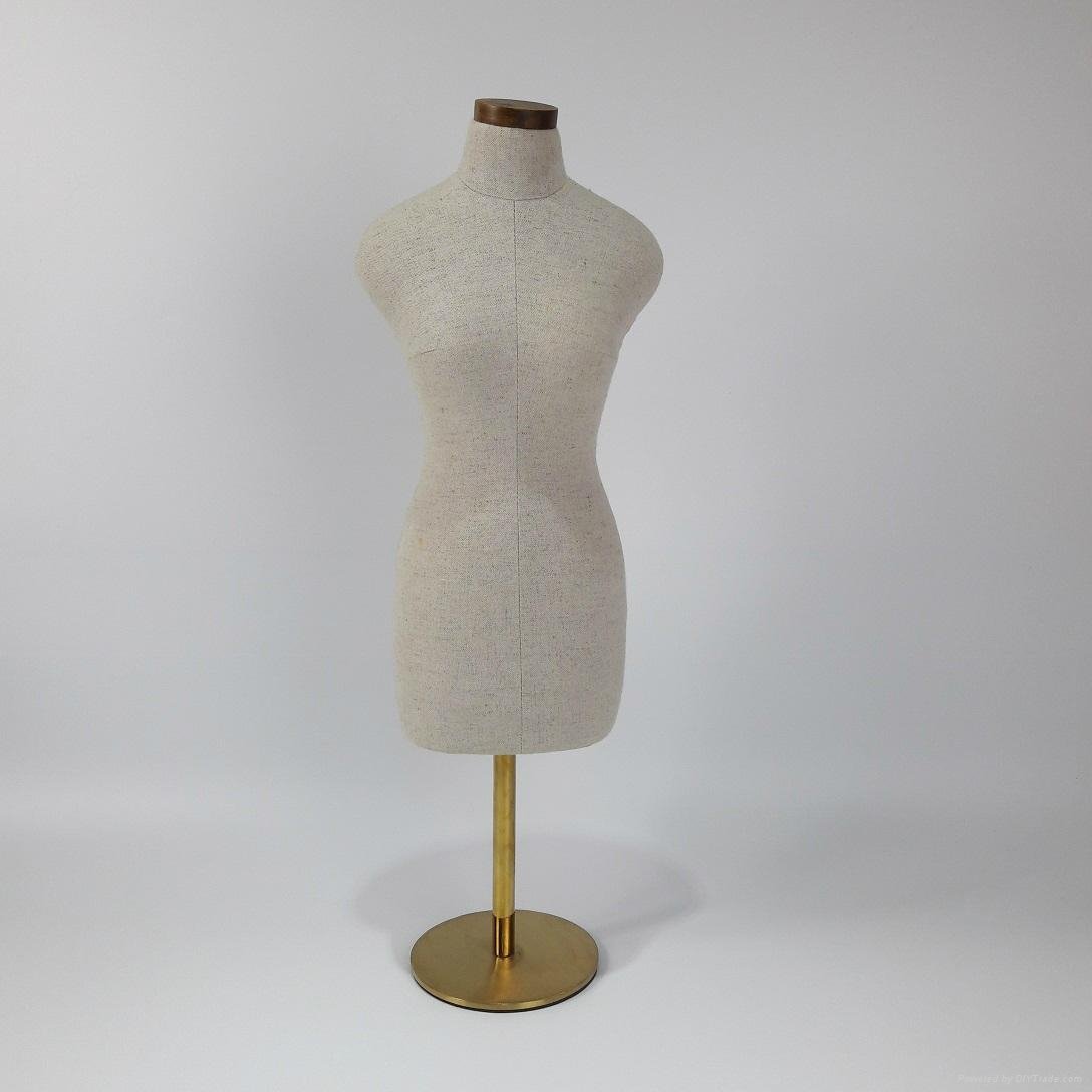  female half Grey linen bust dress form mannequin Fabric mannequin 