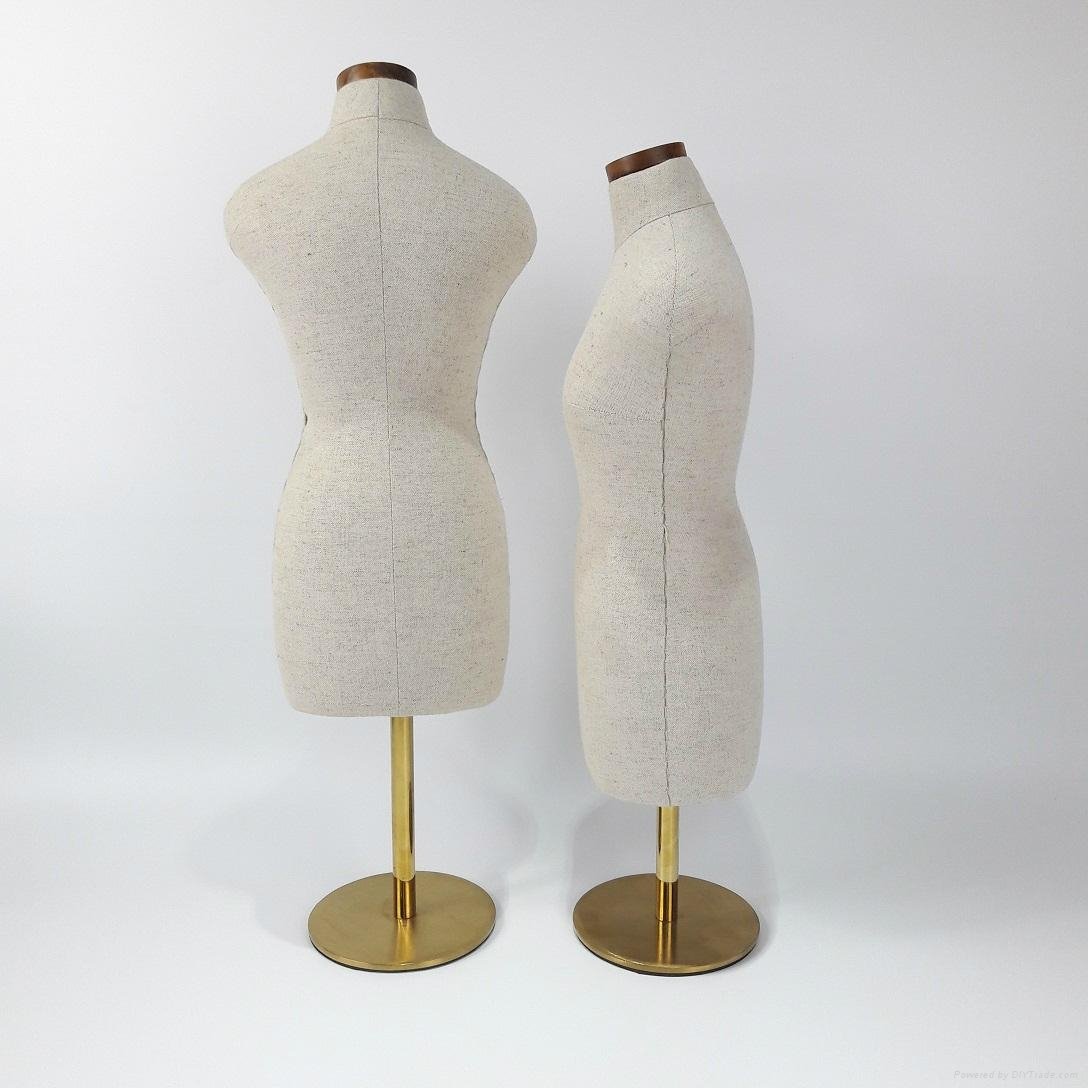  female half Grey linen bust dress form mannequin Fabric mannequin  2
