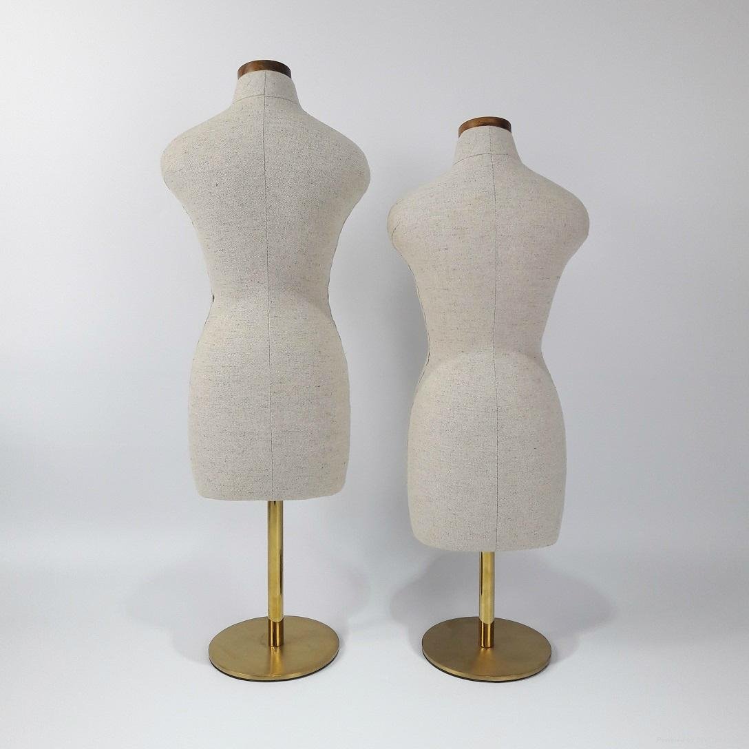  female half Grey linen bust dress form mannequin Fabric mannequin  4
