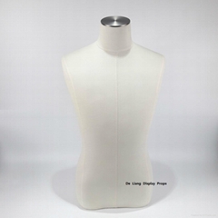 Hot sale torso dummy for men white linon half body ghost mannequin 