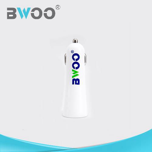 BWOO Dual USB Portable Car Charger for All Mobile Phone with cable