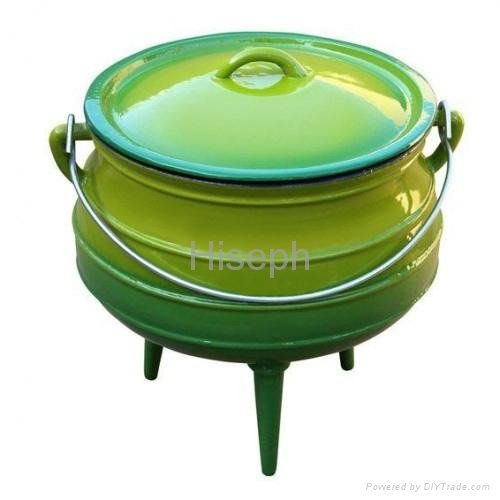 Hiseph Cast iron potjie pot with pre-season and Enamel surface HS-301 2