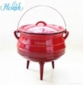 Hiseph Cast iron potjie pot with pre-season and Enamel surface HS-301 3