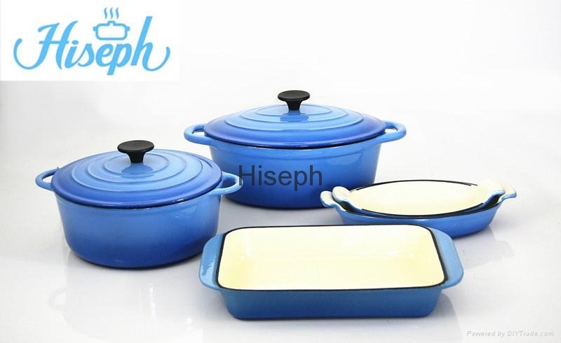 Hiseph cast iron enamel casserole FDA LFGB and SGS certificated HSE-1 2