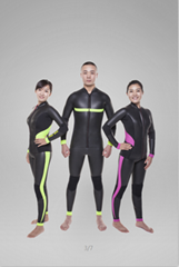 Two Pieces Smoothskin Front Zip Long Sleeve Swim Wear Wetsuit for Couples