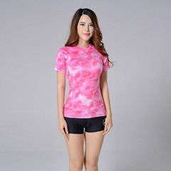 Camouflage Spandex MMA T-Shirt Gym Yogawear for Swimming Slimming