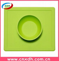 2016 Simple Wash and Eco-friendly Silicone Placemat with Bowl