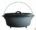 Wax Finish Cast Iron Camping Dutch Oven 1