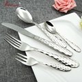 24pcs stainless steel flatware set for spoon fork knife set 4