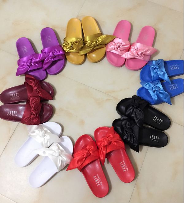 red fenty puma slides
