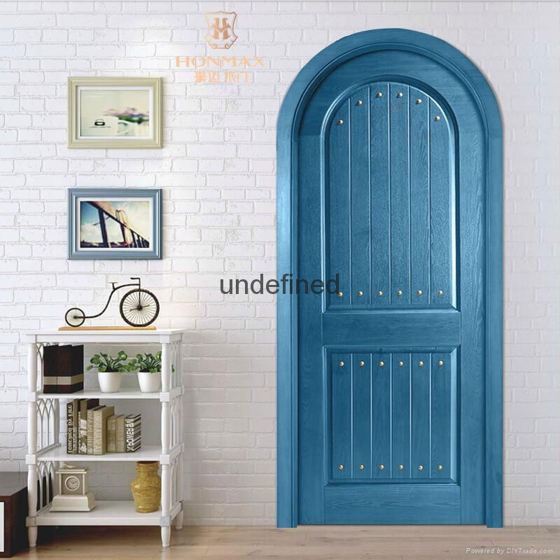 HONMAX modern Mediterranean style interior unique solid wood arch door