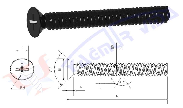 Cross Recessed Countersunk Head Metric Screws