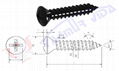 Cross Raised Countersunk Head Tapping Screws 1