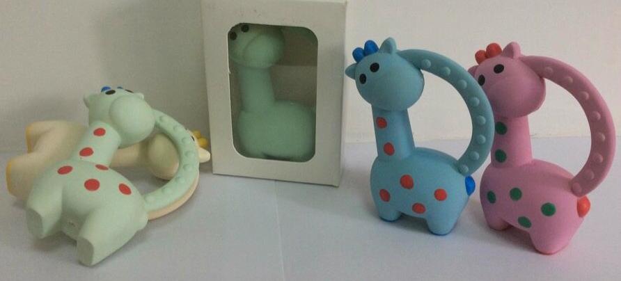 Giraffe with ring handle teether 2