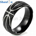 8mm men's hammerd IP black titanium ring