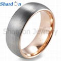 Men's 8mm Brushed Domed Tungsten Ring