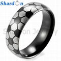 Men's 8mm IP black tungsten ring with