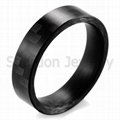 Men's 8mm Flat Pure Carbon Fiber Ring 2