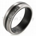 6mm Carbon Fiber &Titanium Matte Finish Ring With CZ Engagement Wedding Band 2