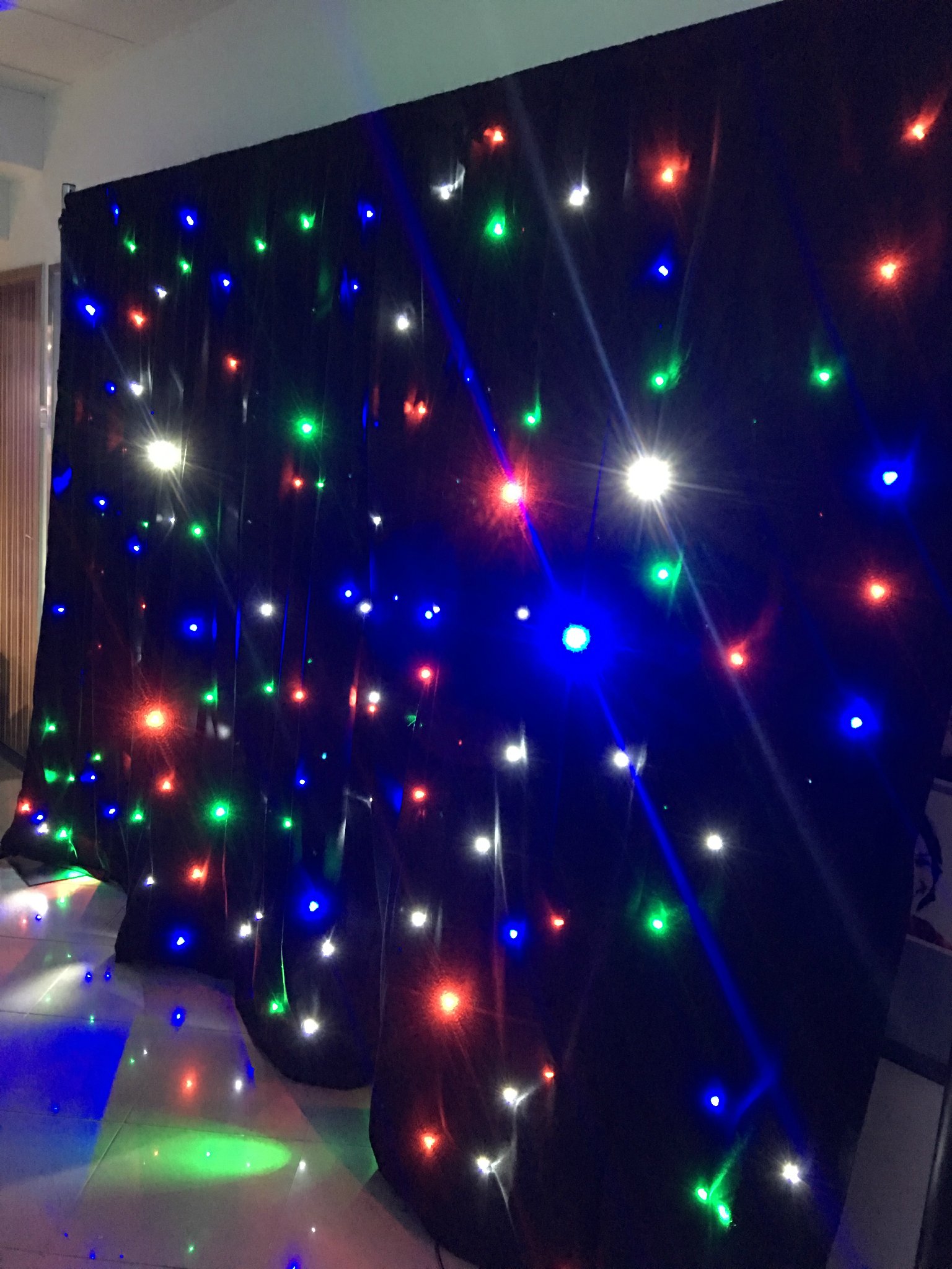 UK ceiling change color LED star curtain drapery  5