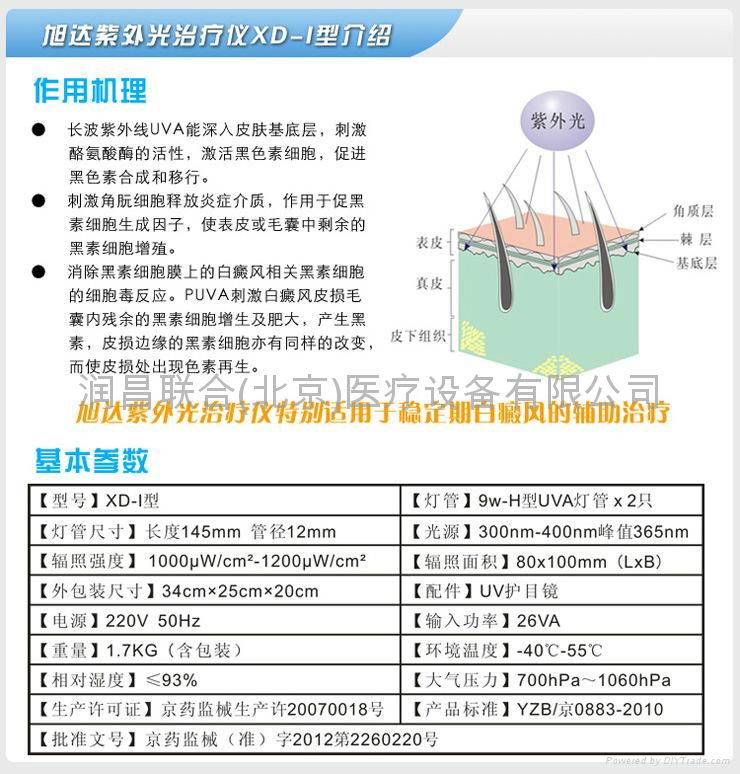 XD-I型旭達黑光燈牌UVA紫外光線白癜風治療儀器 4