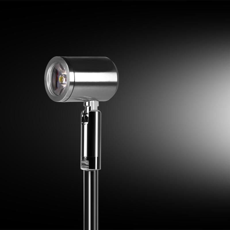 Silver pole lighting for jewelry watch showcase 