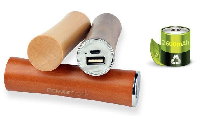 Wood Design 2600mAh New Power Bank Station Battery Travel Charger for Samsung Sm 4